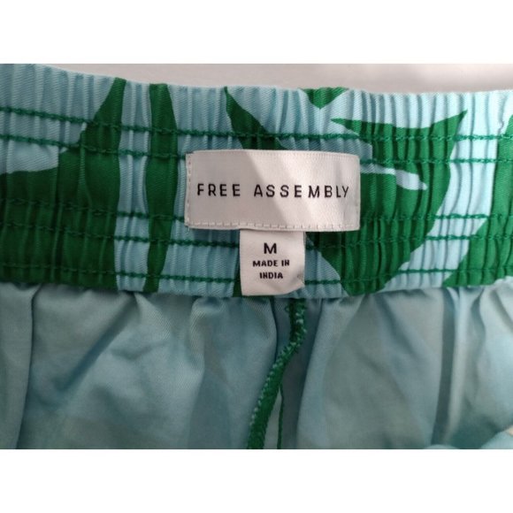 Free Assembly Hawaiian Print Drawstring Flat Front Mens Shorts Size Medium  New - Picture 4 of 4